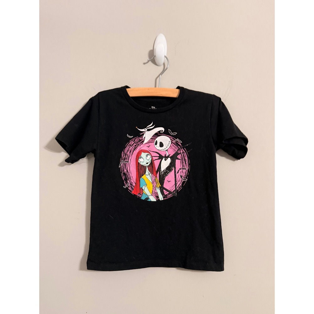 Disney Nightmare Before Christmas Kids XS 4/5 Black Jack Sally Zero Graphic Tee